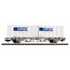 PIKO 58732 Postcontainerwagen mit 2x 20 Container Cargo Domino SBB, H0