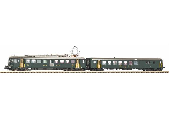 PIKO 94167 RBe 4/4 und Steuerwagen Bt grün mit alter Schrift SBB, Spur N Digital Sound