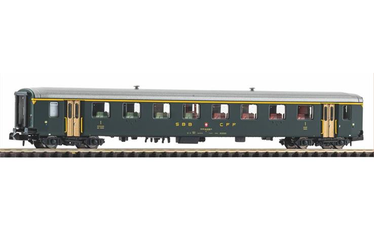 PIKO 94383 EW I Personenwagen 1. Kl. grün, alte Schrift SBB, Spur N
