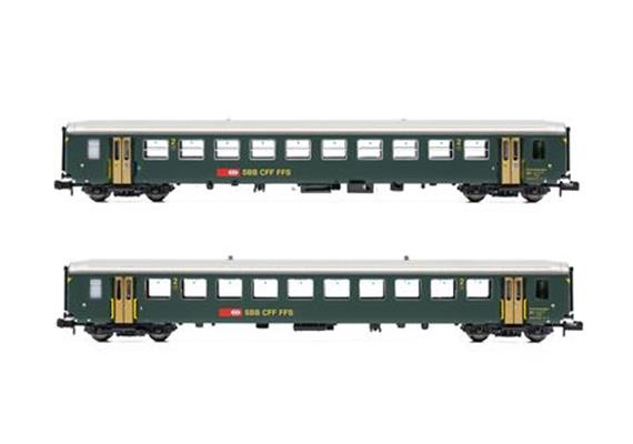 Piko 94394 EW I Personenwagenset B mit Übersetzfenster 2-tlg SBB, Spur N
