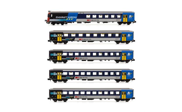 PIKO 94462 Personenwagenset 5-tlg Zugkraft Aargau SBB, Spur N PIKO 94462 Personenwagenset 5-tlg Zugkraft Aargau SBB, Spur N