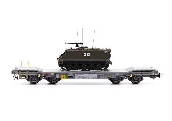 PIKO 96281 Panzertransportwagen Slmmps mit M113 Panzer SBB, H0