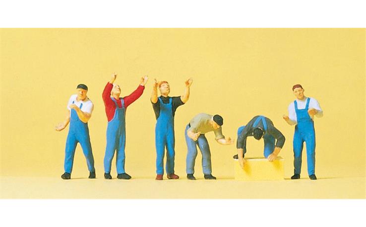 Preier 10497 Gerüstbauer, Set mit 6 Figuren und Zubehör