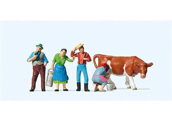 Preiser 10044 Auf dem Bauernhof, Set mit 5 Figuren