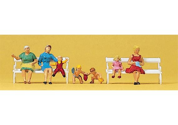 Preiser 10051 Mütter und Kinder, Set mit 7 Figuren