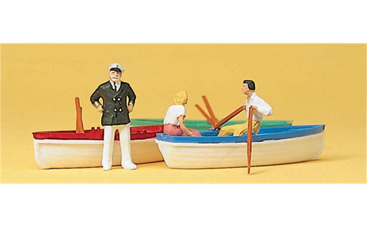 Preiser 10072 Bootsverleih mit 3 Booten