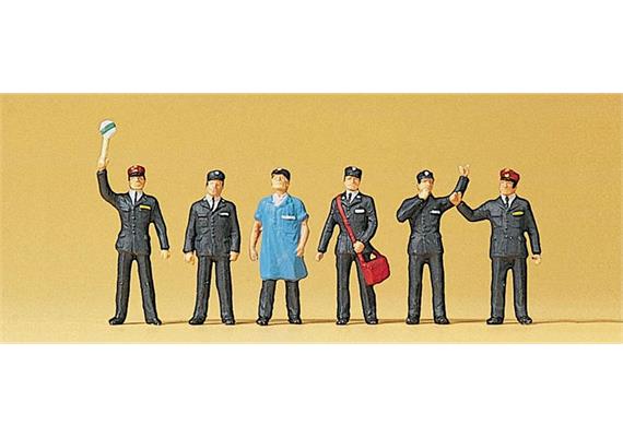 Preiser 10087 Schweizerisches Bahnpersonal, Set mit 6 Figuren