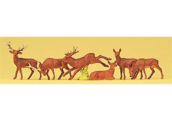 Preiser 10179 Hirsche, Set mit 6 Figuren