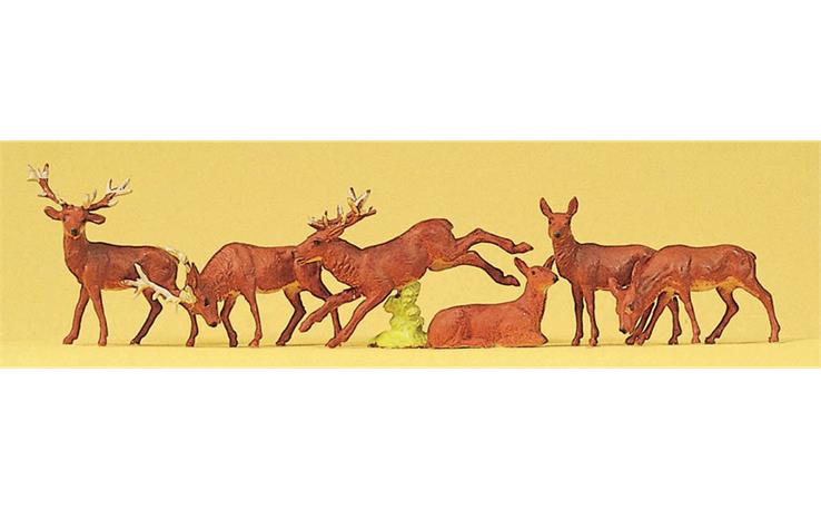 Preiser 10179 Hirsche, Set mit 6 Figuren