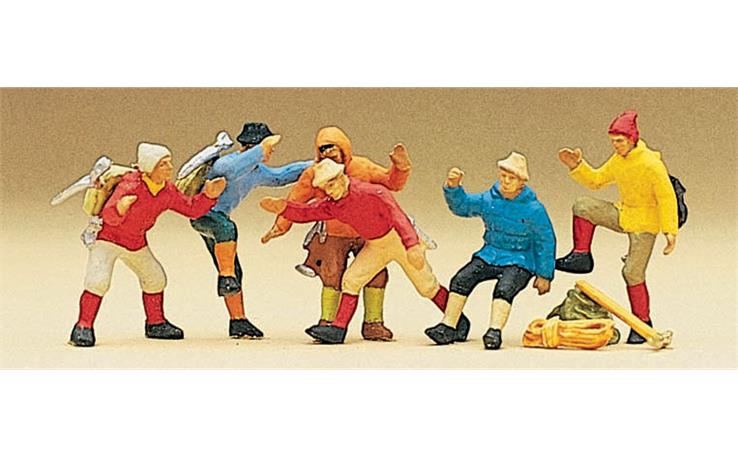 Preiser 10190 Bergsteiger, Set mit 6 Figuren und Zubehör