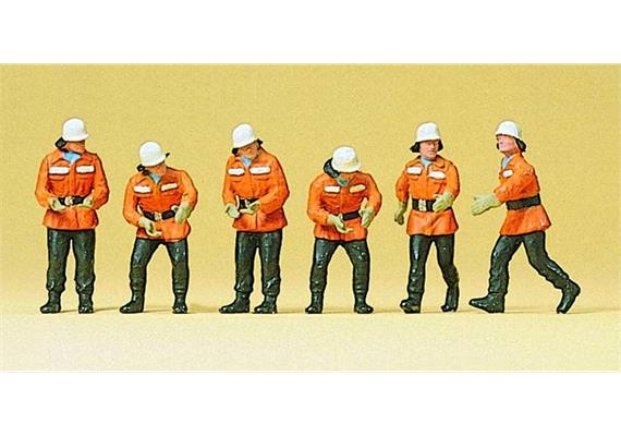 Preiser 10242 Feuerwehrmänner im Einsatz, Set mit 6 Figuren