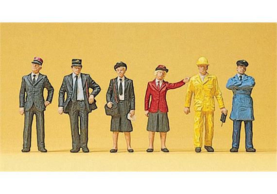 Preiser 10244 Belgisches Bahnpersonal, Set mit 6 Figuren