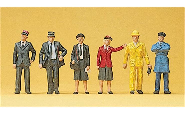 Preiser 10244 Belgisches Bahnpersonal, Set mit 6 Figuren