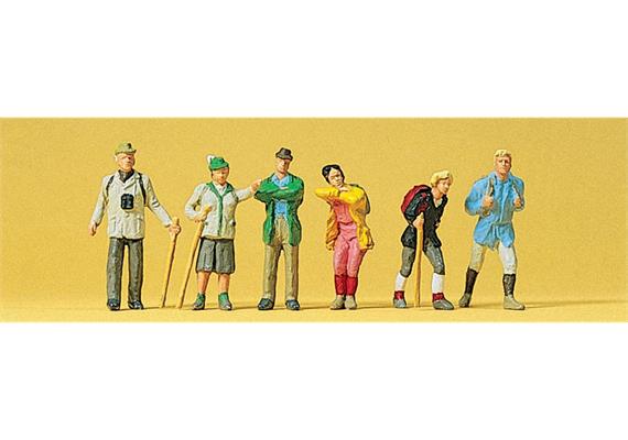 Preiser 10290 Wanderer, Set mit 6 Figuren
