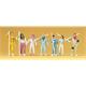 Preiser 10316 Wintersportler, Set mit 7 Figuren und Zubehör