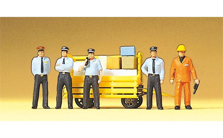 Preiser 10372 RhB-Personal, Set mit 5 Figuren und Zubehör
