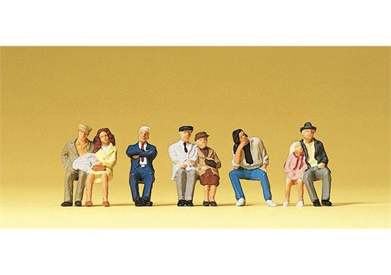 Preiser 10384 Sitzende Fahrgäste für Bus und Bahn