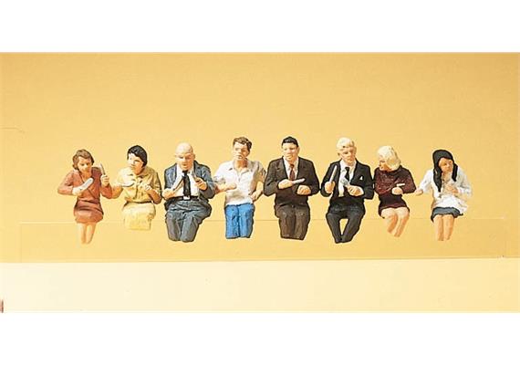 Preiser 10391 Sitzende Fahrgäste für Speisewagen, Set mit 8 Figuren