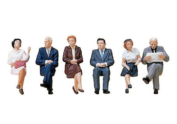 Preiser 10434 Sitzende Reisende, Set mit 6 Figuren