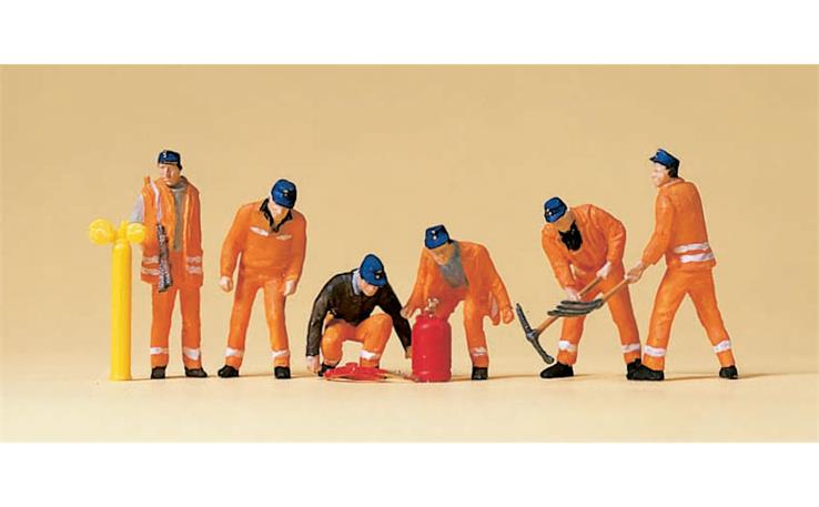 Preiser 10444 Gleisbautrupp, Set mit 6 Figuren und Zubehör