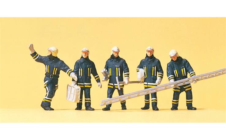 Preiser 10484 Feuerwehrmänner in moderner Einsatzkleidung. Eintreffen am Brandort.