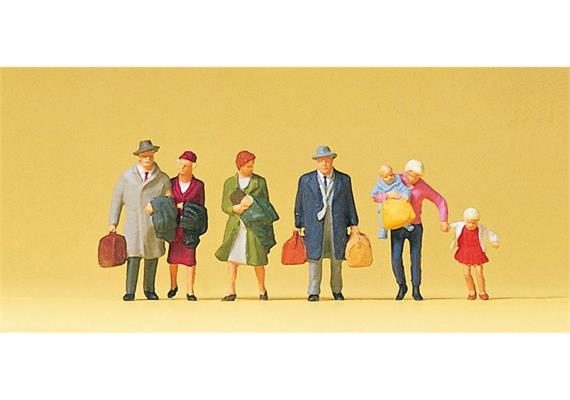 Preiser 10511 Gehende Reisende, Set mit 7 Figuren