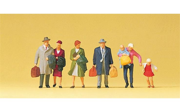 Preiser 10511 Gehende Reisende, Set mit 7 Figuren