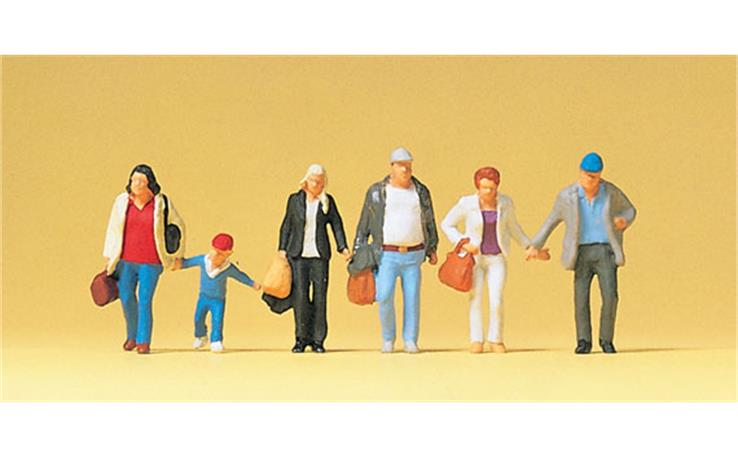 Preiser 10516 Gehende Reisende, Set mit 6 Figuren