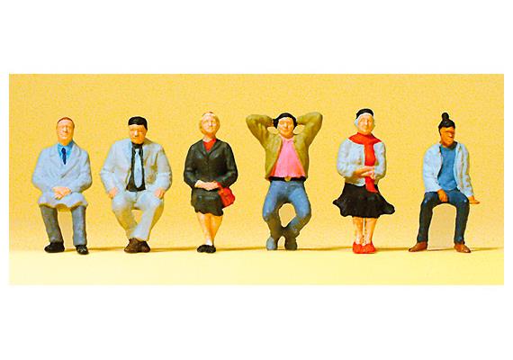 Preiser 10537 Sitzende Reisende, Set mit 6 Figuren