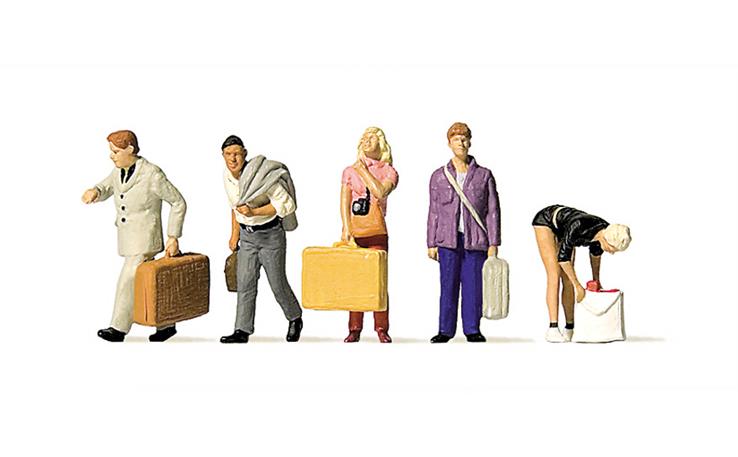 Preiser 10670 Reisende am Bahnhof, Set mit 5 Figuren