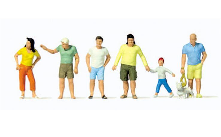 Preiser 10672 Passanten, sommerliche Kleidung, Set mit 7 Figuren