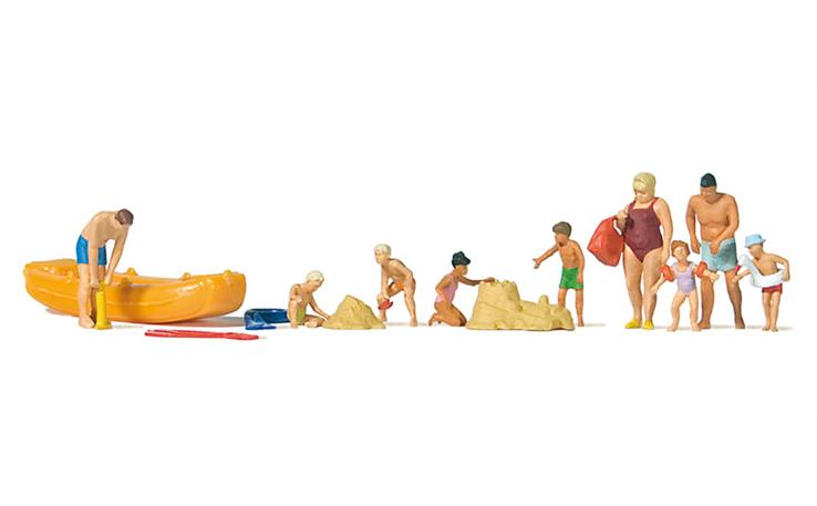 Preiser 10692 Freizeit am Wasser, Set mit 9 Figuren und Zubehör