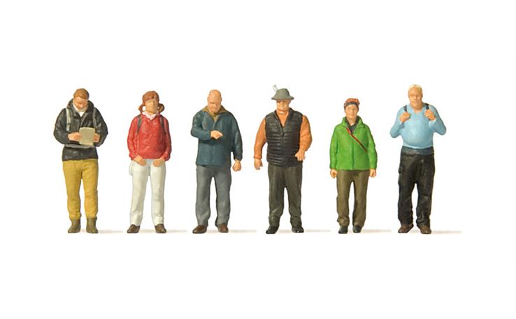 Preiser 10699 Wanderer, Set mit 6 Figuren