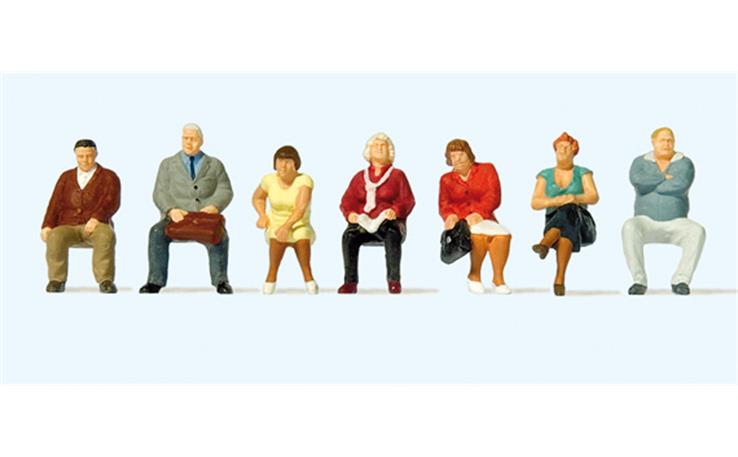 Preiser 10723 Sitzende Reisende, Set mit 7 Figuren