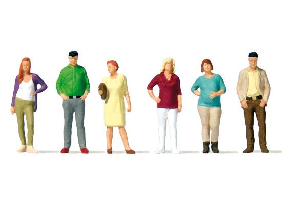 Preiser 10726 Stehende Reisende, Set mit 6 Figuren