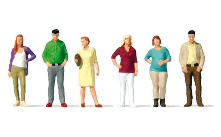 Preiser 10726 Stehende Reisende, Set mit 6 Figuren
