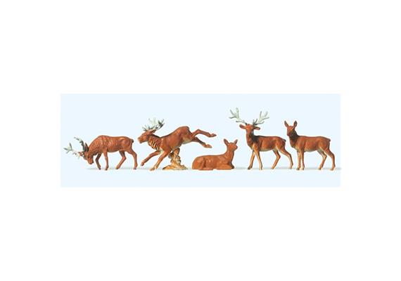 Preiser 14179 Hirsche, Set mit 5 Figuren