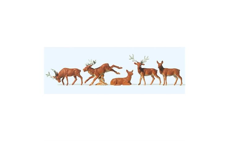 Preiser 14179 Hirsche, Set mit 5 Figuren