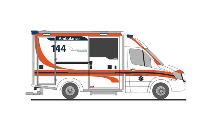 Rietze 76105 WAS Design-RTW 18 Ambulance Kantonsspital Luzern (CH) 1/87