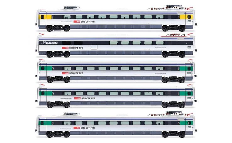 Rivarossi HR3026 Ergänzungsset 5-tlg zu ETR 470 SBB, H0 DC