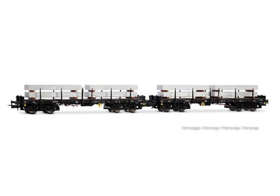 Rivarossi HR6701 Rungenwagen-Set 2-tlg beladen mit Aluminiumblöcken ALUSUISSE DB, H0
