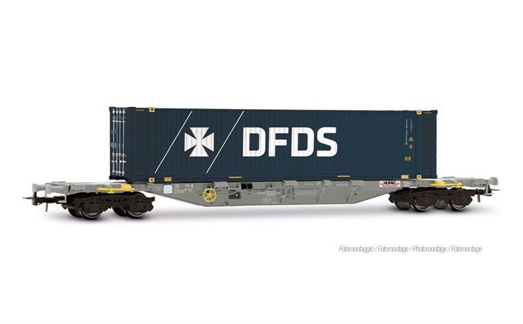 Rivarossi HR6704 Containerwagen DFDS der Hupac, H0