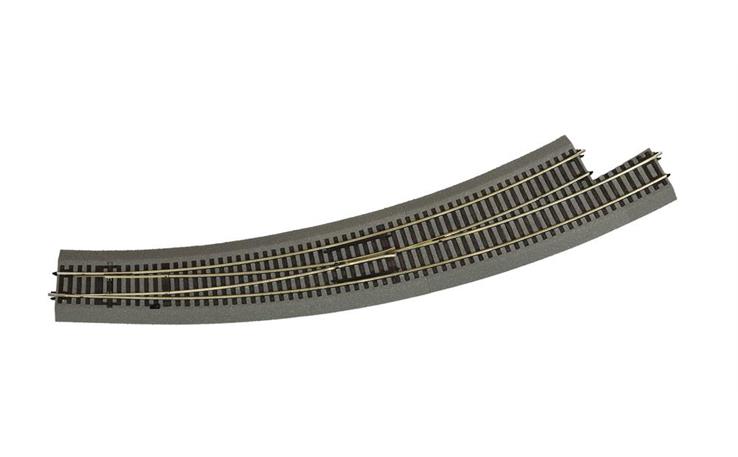 Roco 42566 Bogenweiche links BWl9/10 mit Hand­antrieb, mit Bettung, H0