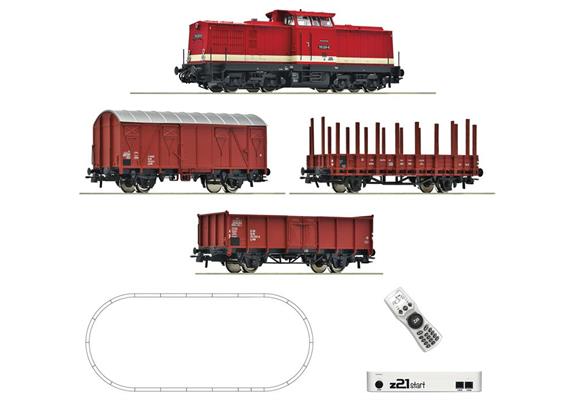 Roco 5110009 z21 start Digitalset: Diesellokomotive BR 110 mit Güterzug DR, H0 DC Digital