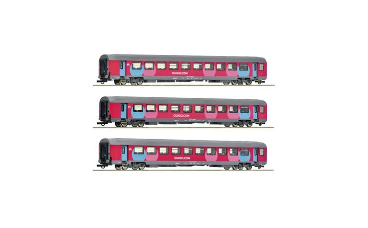 Roco 6200025 3er Set Corailwag. Ouigo Set2, DC
