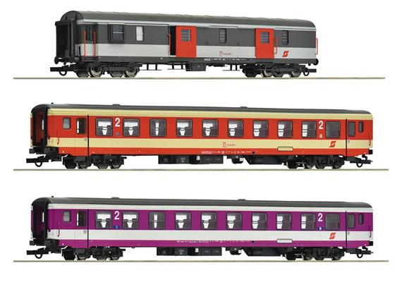 Roco 6200127 Schnellzugwagen-Set 3-tlg "D 704" ÖBB Set 1, H0 DC