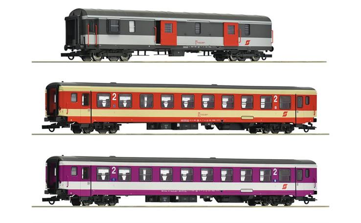 Roco 6200127 Schnellzugwagen-Set 3-tlg "D 704" ÖBB Set 1, H0 DC