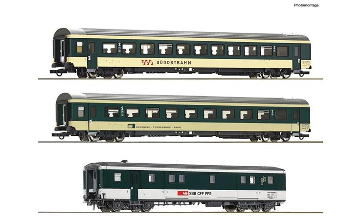 Roco 6200212 Set 1: Reisezugwagen "Voralpen-Express" 3-tlg SOB/BT/SBB, H0