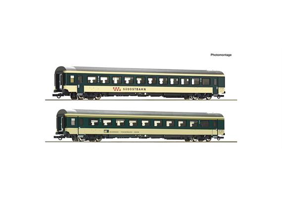 Roco 6200213 Set 2: Reisezugwagen "Voralpen-Express" 2-tlg SOB/BT, H0