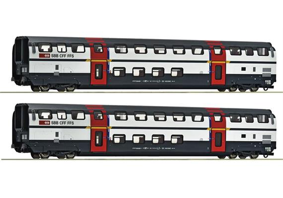 Roco 6200215 2er Set 1. Kl. Doppelstockwagen IC2000